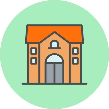 Ev Satırı Dolu Çember Simgesi