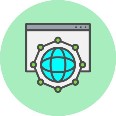 İnternet Satırı Dolu Çember Simgesi