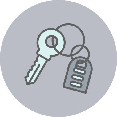 Anahtar Satırı Dolu Çember Simgesi