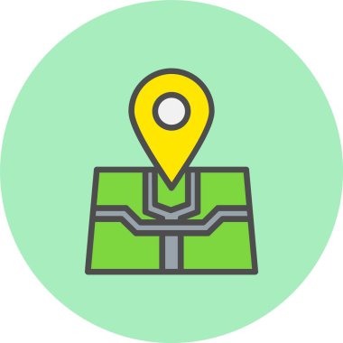 Konum Haritası Dolu Çember Simgesi