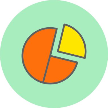 Turta Grafik Satırı Dolu Çember Simgesi