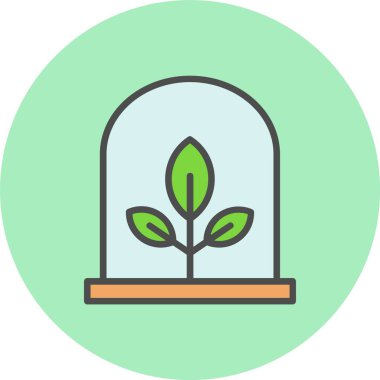 Bitki Satırı Dolu Çember Simgesi