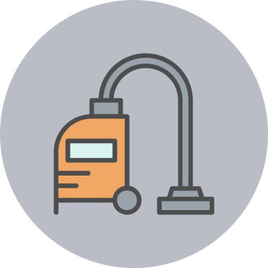 Süpürge Temizleyici Satırı Dolu Çember Simgesi