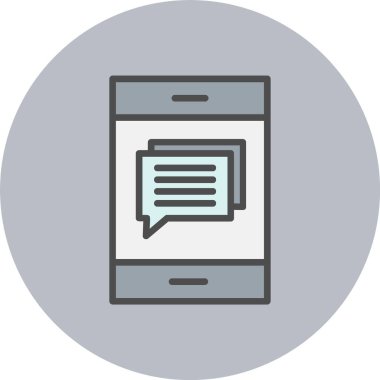 İletişim Satırı Dolu Çember Simgesi