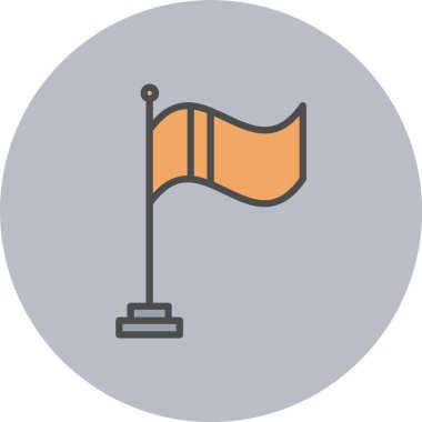 Bayrak Satırı Dolu Çember Simgesi