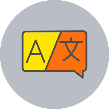 Çember Simgesi Dolu Yabancı Dil Satırı