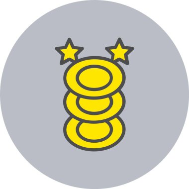 Tabak Satırı Dolu Çember Simgesi