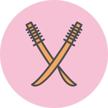 Katana Satırı Dolu Çember Simgesi