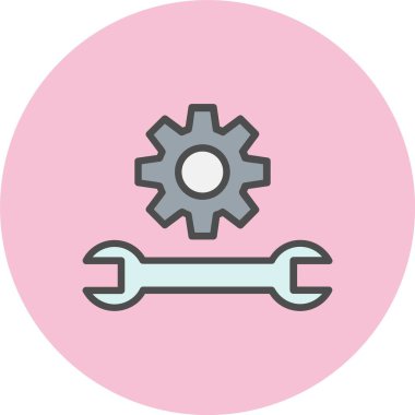 Bakım Satırı Dolu Çember Simgesi