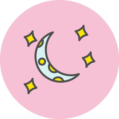 Ay Satırı Dolu Çember Simgesi