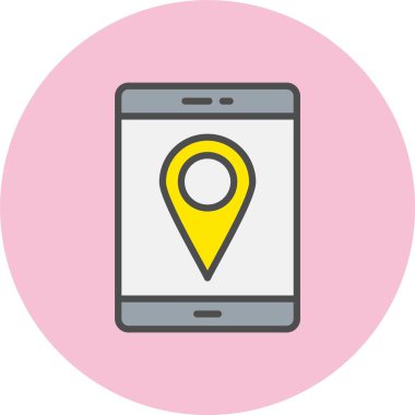 Smartphone Satırı Dolu Çember Simgesi