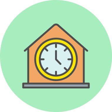 Saat Satırı Dolu Çember Simgesi