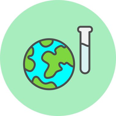 Dünya Çizgisi Dolu Çember Simgesi