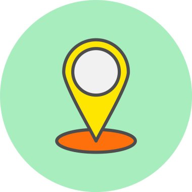 Konum Satırı Dolu Çember Simgesi