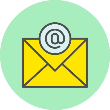 Posta Satırı Dolu Çember Simgesi