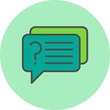 Soru Vektör Satırı Dolu Çember Simgesi