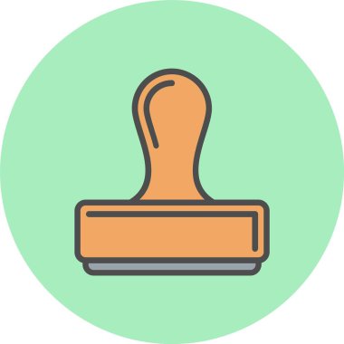 Lastik Damga Satırı Dolu Çember Simgesi