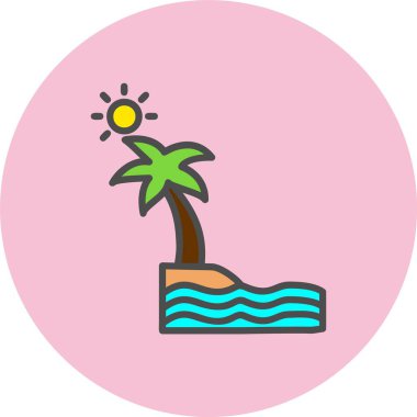 Tatil Satırı Dolu Çember Simgesi