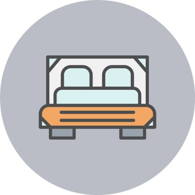 Bed Line Filled Circle Icon clipart