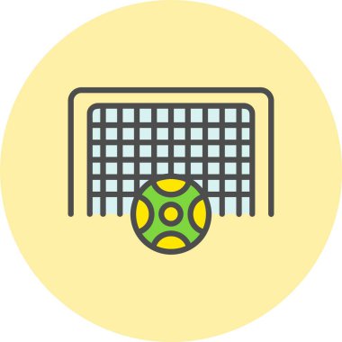 Futbol Ağı Satırı Dolu Çember Simgesi