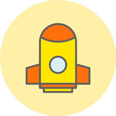 Roket Satırı Dolu Çember Simgesi