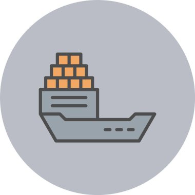 Gemi Satırı Dolu Çember Simgesi