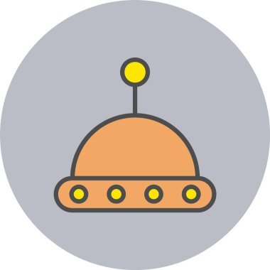 Ufo Satırı Dolu Çember Simgesi