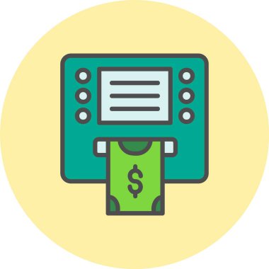 Atm Satırı Dolu Çember Simgesi