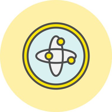 Atom Satırı Dolu Çember Simgesi