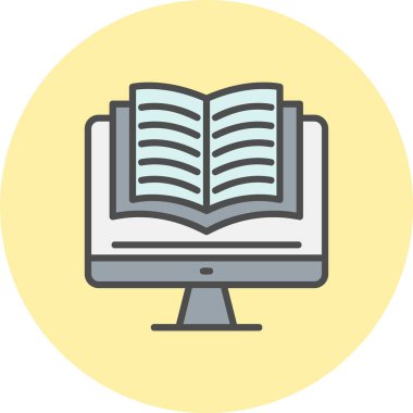 Ebook Satırı Dolu Çember Simgesi