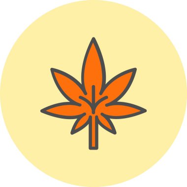 Yaprak Satırı Dolu Çember Simgesi