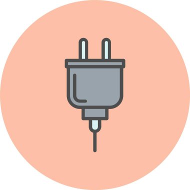 Güç Eklentisi Satırı Dolu Çember Simgesi