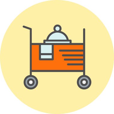 Oda Servisi Satırı Dolu Çember Simgesi