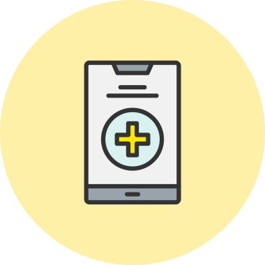 Smartphone Satırı Dolu Çember Simgesi