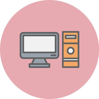 Bilgisayar Satırı Dolu Çember Simgesi