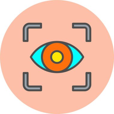 Göz Tarayıcı Vektör Satırı Dolu Çember Simgesi