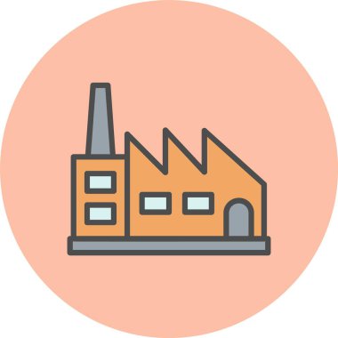 Fabrika Satırı Dolu Çember Simgesi