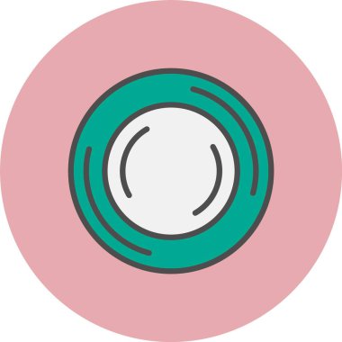 Tabak Satırı Dolu Çember Simgesi