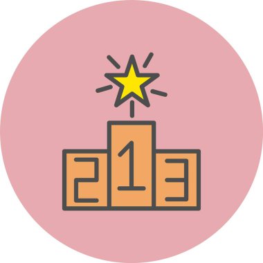 Podyum Satırı Dolu Çember Simgesi