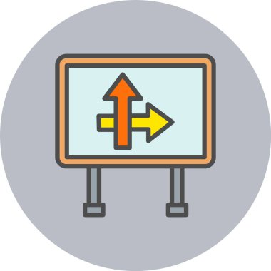 Yol İşareti Satırı Dolu Çember Simgesi