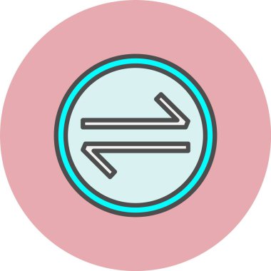 Sağ Sol Ok Satırı Dolu Çember Simgesi