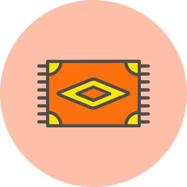 Halı Satırı Dolu Çember Simgesi