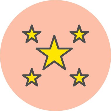 Yıldız Satırı Dolu Çember Simgesi