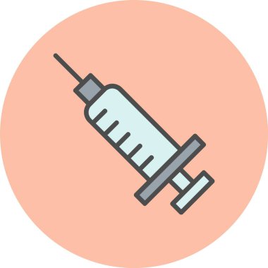 Şırınga Satırı Dolu Çember Simgesi