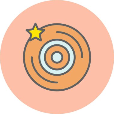 Vinil Satırı Dolu Çember Simgesi