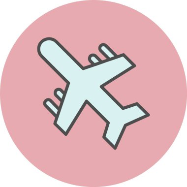 Uçak Hattı Dolu Çember Simgesi