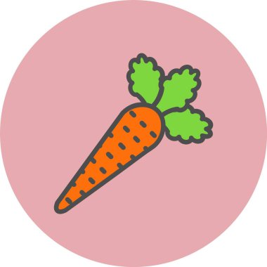 Havuç Satırı Dolu Çember Simgesi