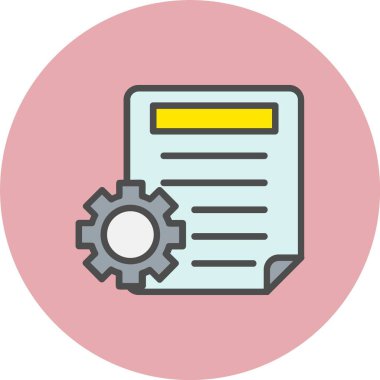 Belge Satırı Dolu Çember Simgesi