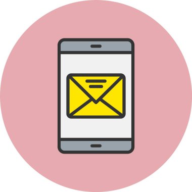 E- posta Satırı Dolu Çember Simgesi