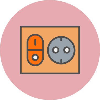 Soket Satırı Dolu Çember Simgesi